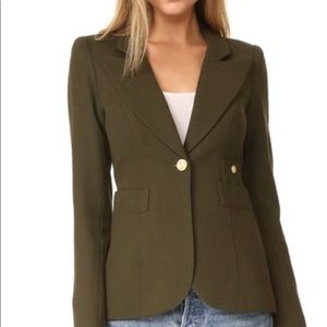 LN Smythe Duchess Army Green Wool Blazer Size 4